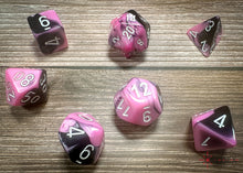 Load image into Gallery viewer, Chessex: Gemini® Polyhedral Black-Pink/White 7-Die Set
